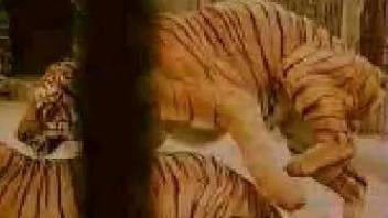 Tiger zoophilia porn in scenes of dirty action