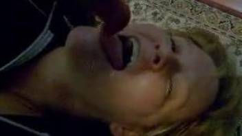 Mature ladi tastes dog sperm after a few homemade perversions