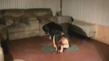 Dog fucking amateur scenes with a slutty brunette