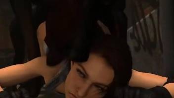 Jill Valentine getting fucked by a kinky 3D beast