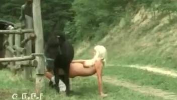 Alluring whore is enjoying insane bestial sex