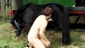 Nasty zoo porn scene in the old barn