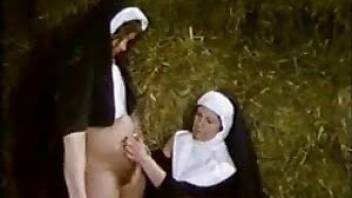 Astonishing nuns are fucking with a farm animal